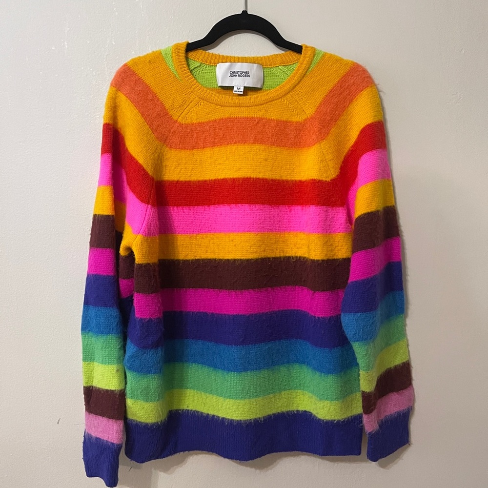 Authentic Christopher John Rogers striped wool sweater M